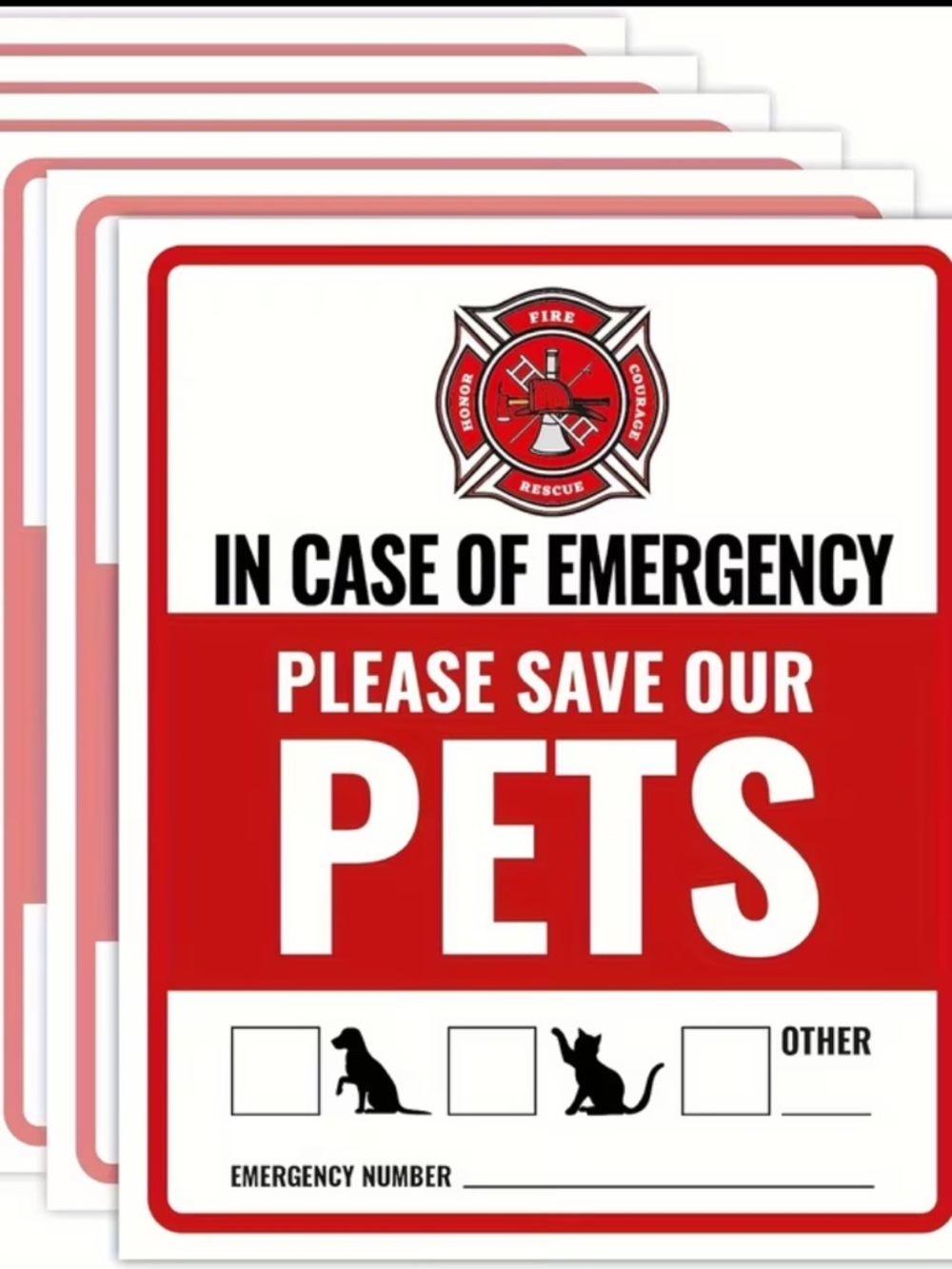 Emergency Pet Alert Stickers Set of 4 NEW